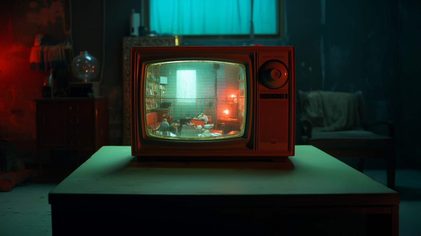 an old CRT tv from the 80s